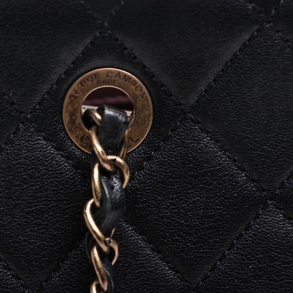 CHANEL Lambskin Quilted Beauty Lock Tote Leather Flap Medium Handbag Purse - Picture 10 of 15